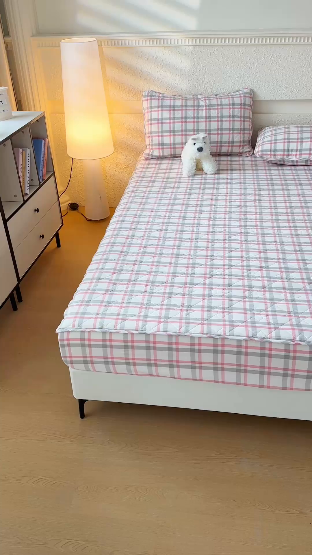 91家纺网 家纺一手货源 找家纺 沐纯家居 2025新款A类全棉色织水洗棉大豆棉床笠-半糖系列 半糖-芭蕾粉