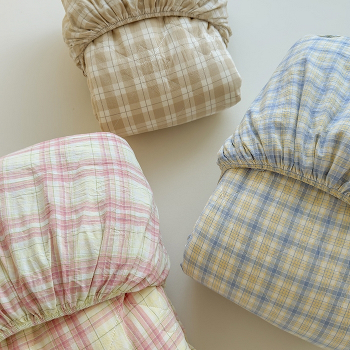 91家纺网 家纺一手货源 找家纺 沐纯家居 2025新款A类全棉色织水洗棉大豆棉床笠-半糖系列 组合图仅供参考