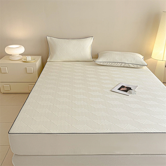 91家纺网 家纺一手货源 找家纺 若未家居 LOVEWE HOUSE 2025新款PE中分子凉感凉席三件套 泡芙-白