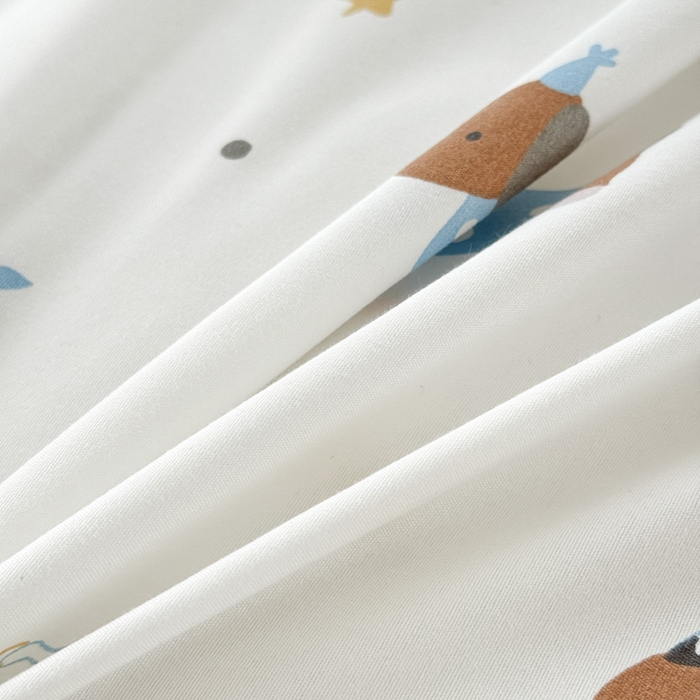 91家纺网 家纺一手货源 找家纺 可可家纺 2025新款印花卡通芦荟棉四件套亲肤床单被套三件套 星星腊肠狗