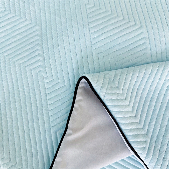 91家纺网 家纺一手货源 找家纺 若未家居 LOVEWE HOUSE 2025新款PE中分子凉感凉席三件套 泡芙-蓝