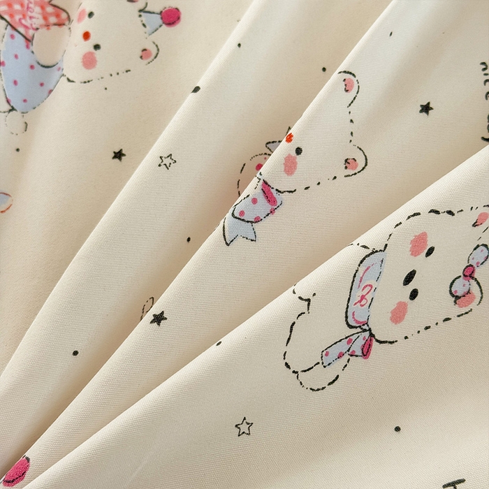 91家纺网 家纺一手货源 找家纺 可可家纺 2025新款印花卡通芦荟棉四件套亲肤床单被套三件套 可爱西高地