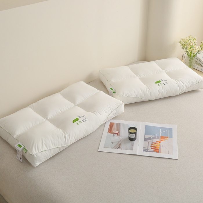 91家纺网 家纺一手货源 找家纺 （总）怡薇格枕芯 2025新款全棉60支青荷六格护颈枕头枕芯