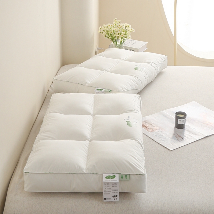 91家纺网 家纺一手货源 找家纺 （总）怡薇格枕芯 2025新款全棉60支青荷六格护颈枕头枕芯