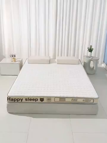 91家纺网 家纺一手货源 找家纺 缔莱（十三铭）被业 2025新款A类牛奶丝乳胶记忆抗压棉床垫 H熊--白-10cm