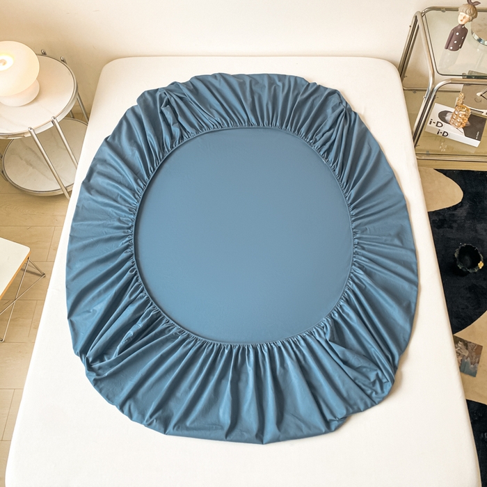 91家纺网 家纺一手货源 找家纺 暖季家纺 2025新款40支长绒棉13376刺绣款全棉床笠床垫保护套支持定制 琉璃-宾利蓝