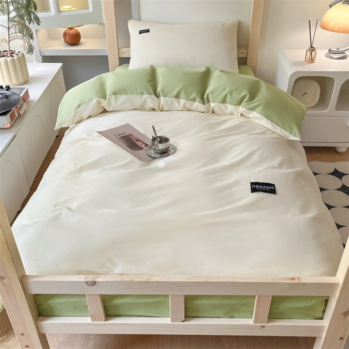 91家纺网 家纺一手货源 找家纺 （总）如约 2025新款学生季13372全棉纯色黑标三件套