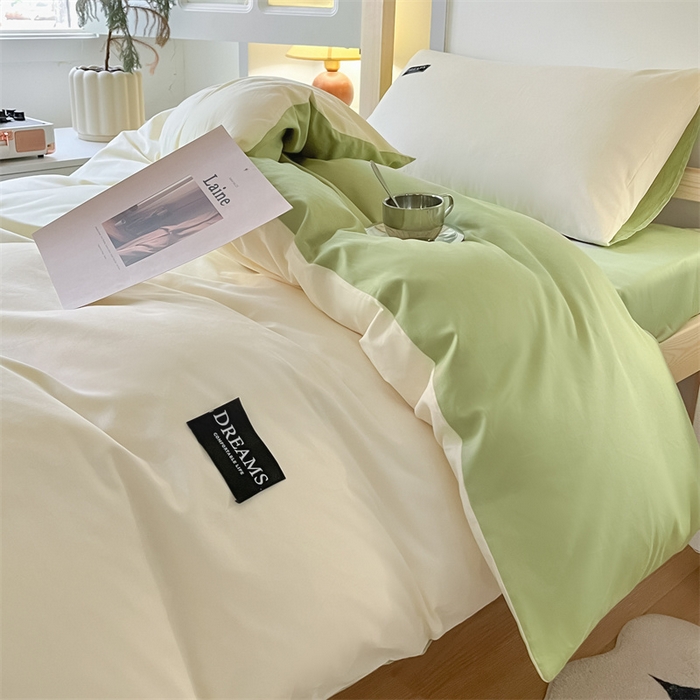 91家纺网 家纺一手货源 找家纺 （总）如约 2025新款学生季13372全棉纯色黑标三件套