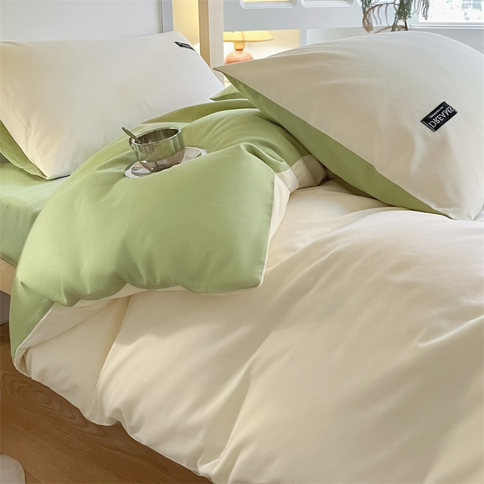 91家纺网 家纺一手货源 找家纺 （总）如约 2025新款学生季13372全棉纯色黑标三件套