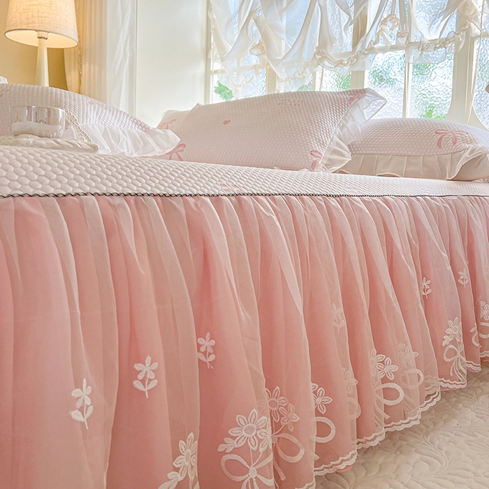 91家纺网 家纺一手货源 找家纺 （总）网红馆（ck家纺） 2025新款床裙款豆豆凉感席凉席席子-甜心蝴蝶