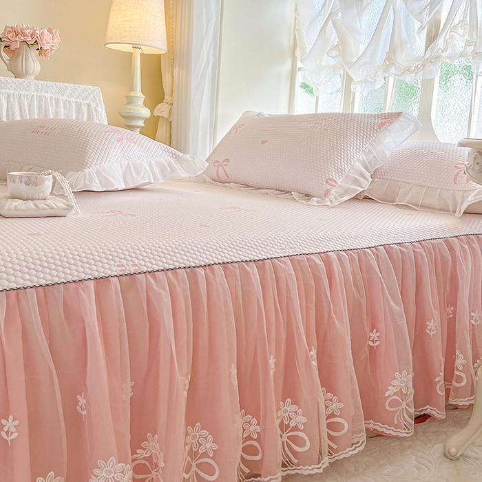 91家纺网 家纺一手货源 找家纺 （总）网红馆（ck家纺） 2025新款床裙款豆豆凉感席凉席席子-甜心蝴蝶