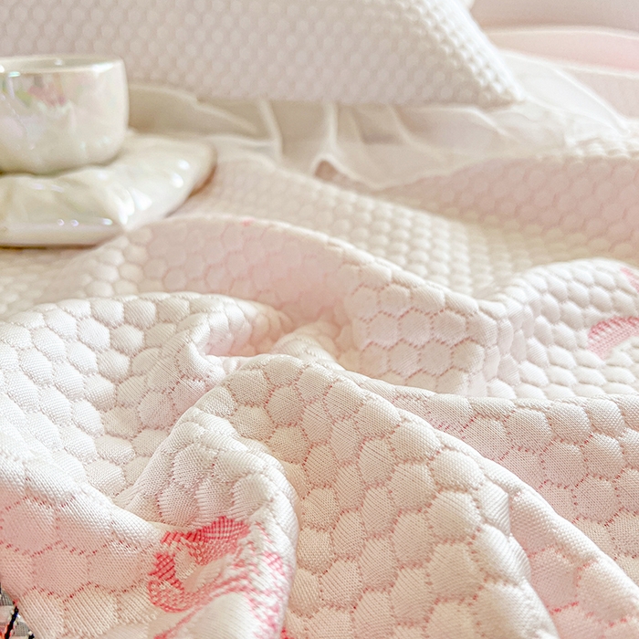 91家纺网 家纺一手货源 找家纺 （总）网红馆（ck家纺） 2025新款床裙款豆豆凉感席凉席席子-甜心蝴蝶