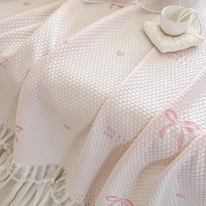 91家纺网 家纺一手货源 找家纺 网红馆（ck家纺） 2025新款床盖款豆豆凉感席凉席席子-甜心蝴蝶 甜心蝴蝶-粉