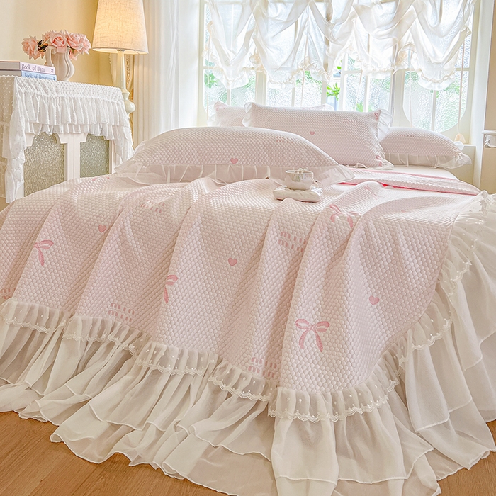 91家纺网 家纺一手货源 找家纺 网红馆（ck家纺） 2025新款床盖款豆豆凉感席凉席席子-甜心蝴蝶 甜心蝴蝶-粉