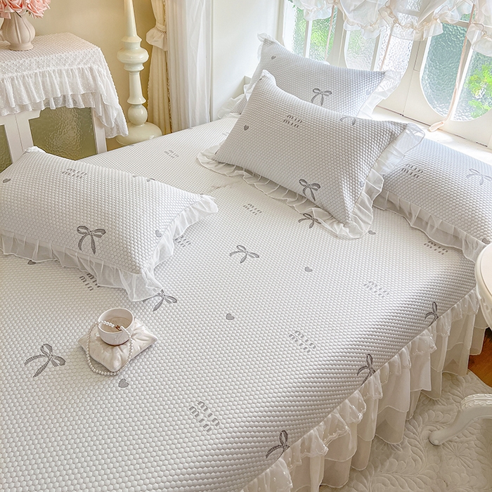 91家纺网 家纺一手货源 找家纺 网红馆（ck家纺） 2025新款床盖款豆豆凉感席凉席席子-甜心蝴蝶 甜心蝴蝶-灰