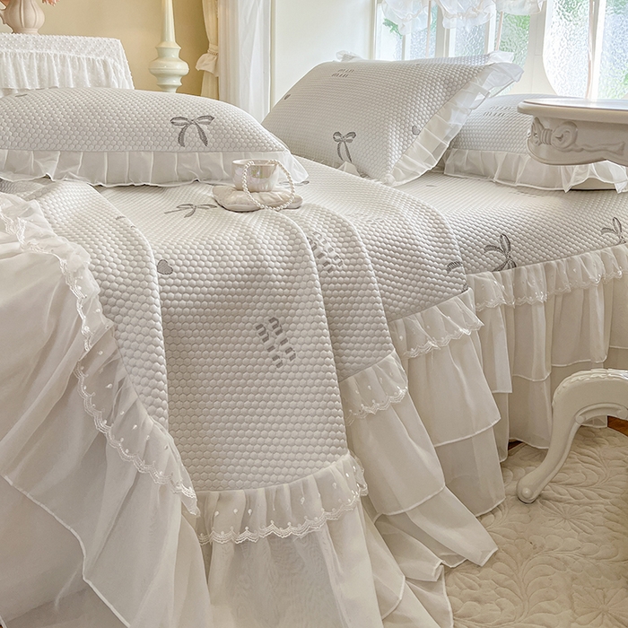 91家纺网 家纺一手货源 找家纺 网红馆（ck家纺） 2025新款床盖款豆豆凉感席凉席席子-甜心蝴蝶 甜心蝴蝶-灰