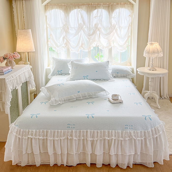 网红馆（ck家纺） 2025新款床盖款豆豆凉感席凉席席子-甜心蝴蝶 甜心蝴蝶-天蓝