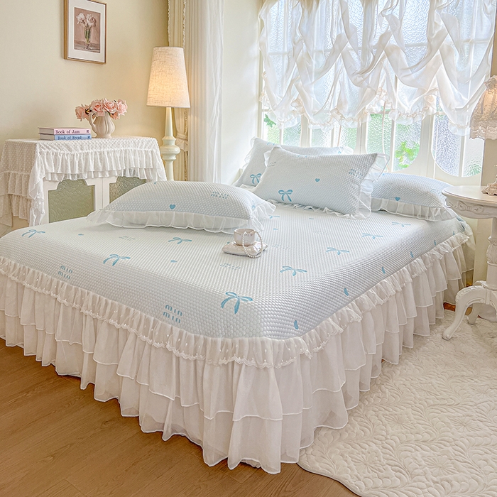 91家纺网 家纺一手货源 找家纺 网红馆（ck家纺） 2025新款床盖款豆豆凉感席凉席席子-甜心蝴蝶 甜心蝴蝶-天蓝