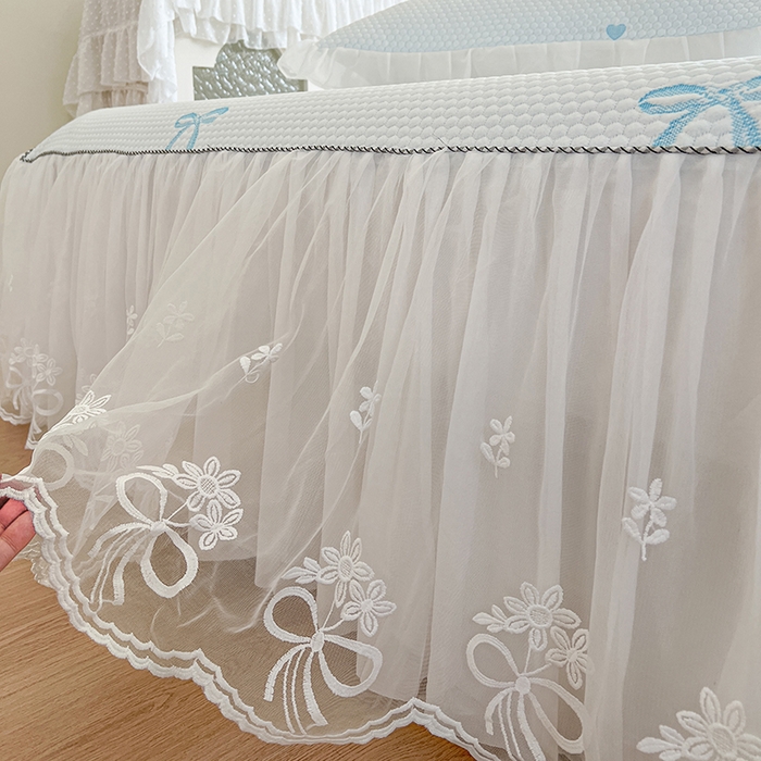 91家纺网 家纺一手货源 找家纺 网红馆（ck家纺） 2025新款床裙款豆豆凉感席凉席席子-甜心蝴蝶 甜心蝴蝶-天蓝