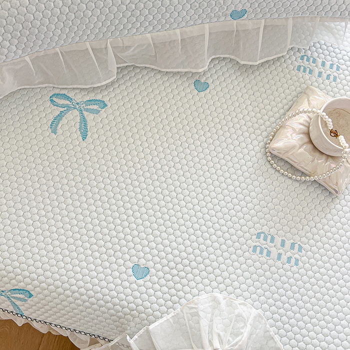 91家纺网 家纺一手货源 找家纺 网红馆（ck家纺） 2025新款床裙款豆豆凉感席凉席席子-甜心蝴蝶 甜心蝴蝶-天蓝