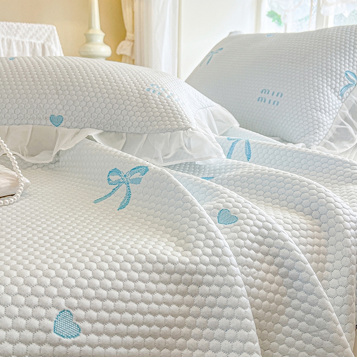 91家纺网 家纺一手货源 找家纺 网红馆（ck家纺） 2025新款床裙款豆豆凉感席凉席席子-甜心蝴蝶 甜心蝴蝶-天蓝