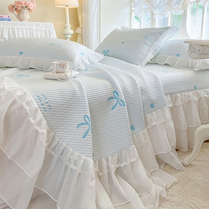 91家纺网 家纺一手货源 找家纺 网红馆（ck家纺） 2025新款床盖款豆豆凉感席凉席席子-甜心蝴蝶 甜心蝴蝶-天蓝