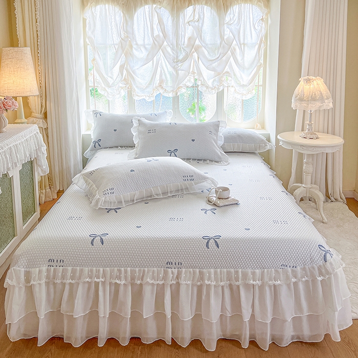 网红馆（ck家纺） 2025新款床盖款豆豆凉感席凉席席子-甜心蝴蝶 甜心蝴蝶-蔚蓝