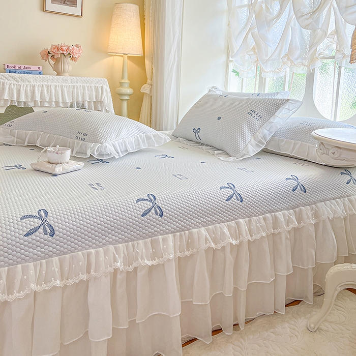 91家纺网 家纺一手货源 找家纺 网红馆（ck家纺） 2025新款床盖款豆豆凉感席凉席席子-甜心蝴蝶 甜心蝴蝶-蔚蓝