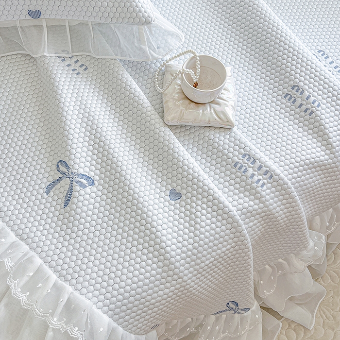 91家纺网 家纺一手货源 找家纺 网红馆（ck家纺） 2025新款床盖款豆豆凉感席凉席席子-甜心蝴蝶 甜心蝴蝶-蔚蓝