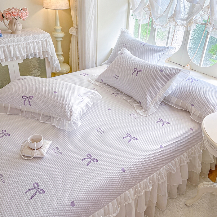 91家纺网 家纺一手货源 找家纺 网红馆（ck家纺） 2025新款床盖款豆豆凉感席凉席席子-甜心蝴蝶 甜心蝴蝶-紫