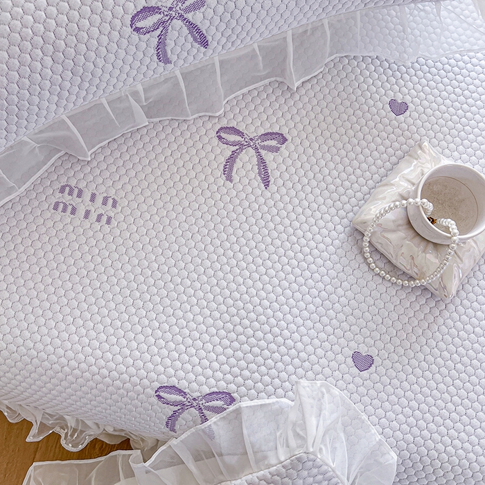 91家纺网 家纺一手货源 找家纺 网红馆（ck家纺） 2025新款床盖款豆豆凉感席凉席席子-甜心蝴蝶 甜心蝴蝶-紫