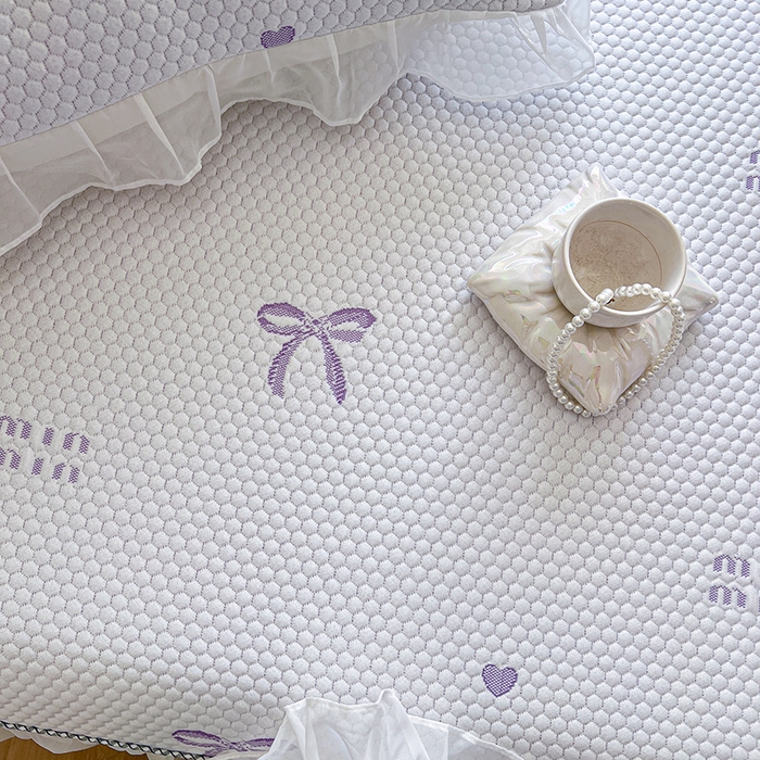 91家纺网 家纺一手货源 找家纺 网红馆（ck家纺） 2025新款床裙款豆豆凉感席凉席席子-甜心蝴蝶 甜心蝴蝶-紫