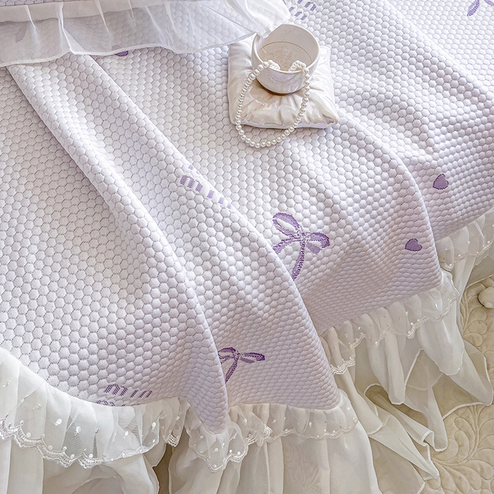 91家纺网 家纺一手货源 找家纺 网红馆（ck家纺） 2025新款床盖款豆豆凉感席凉席席子-甜心蝴蝶 甜心蝴蝶-紫