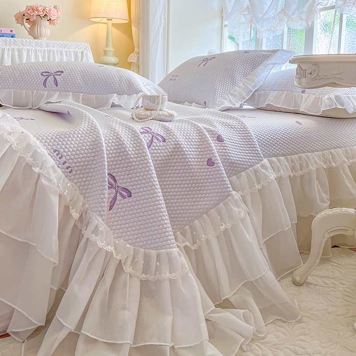 91家纺网 家纺一手货源 找家纺 网红馆（ck家纺） 2025新款床盖款豆豆凉感席凉席席子-甜心蝴蝶 甜心蝴蝶-紫