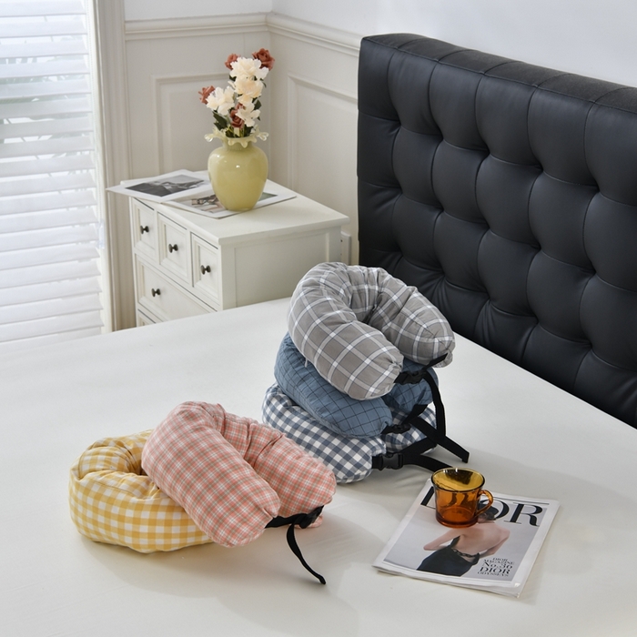 91家纺网 家纺一手货源 找家纺 （总）枕芯真意 2025新款全棉色织碎乳胶u型枕