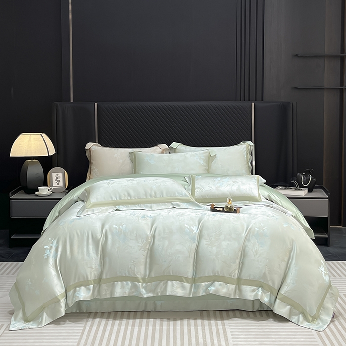 91家纺网 家纺一手货源 找家纺 （总） 2025春夏新款A类天丝棉贡缎提花四件套真丝全工艺丝滑裸睡床单床笠爆款床上用品