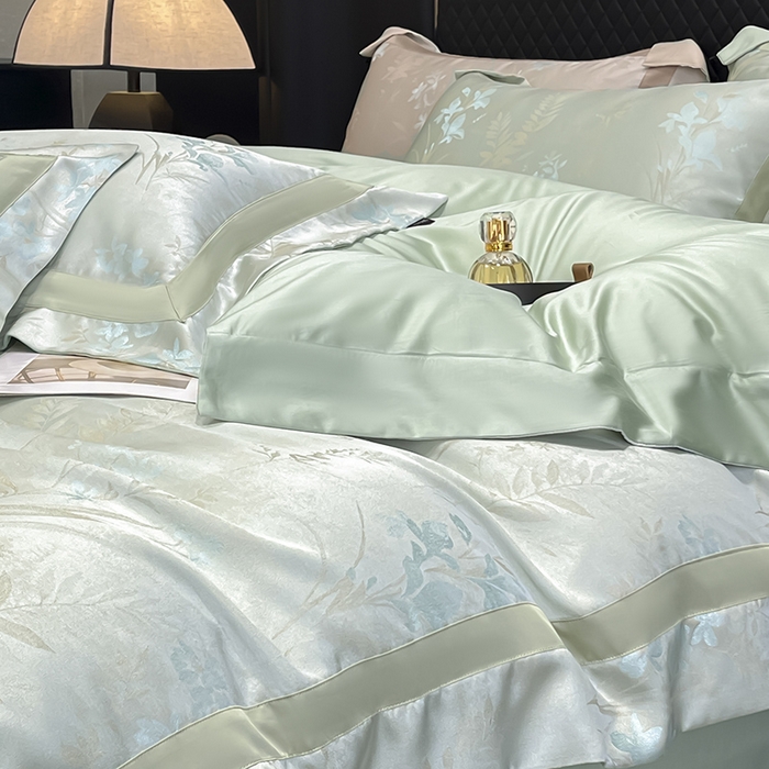 91家纺网 家纺一手货源 找家纺 （总） 2025春夏新款A类天丝棉贡缎提花四件套真丝全工艺丝滑裸睡床单床笠爆款床上用品
