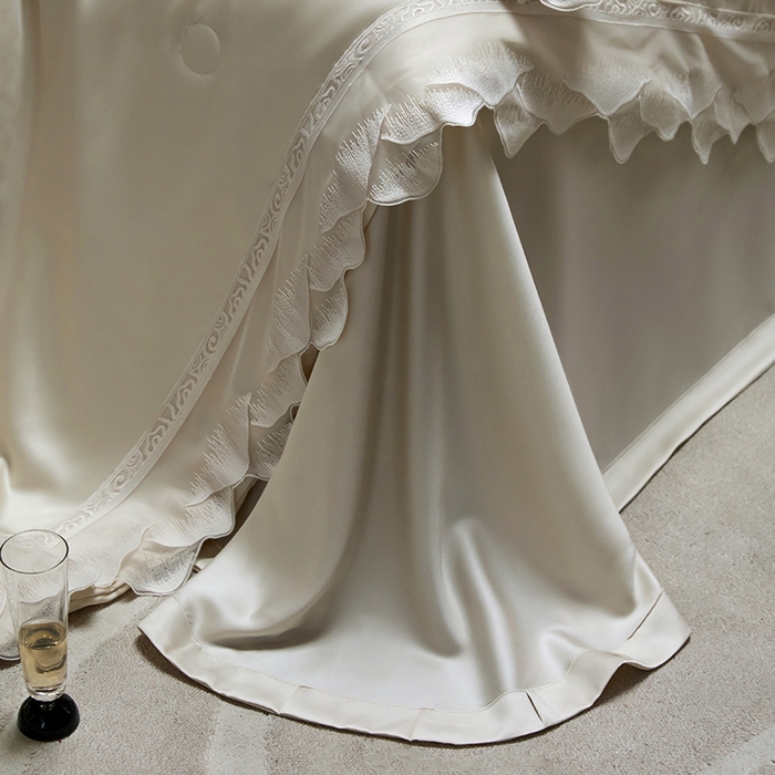 91家纺网 家纺一手货源 找家纺 淼铭家纺 2025新款莱赛尔夏被四件套-黛莉丝系列 黛莉丝-金