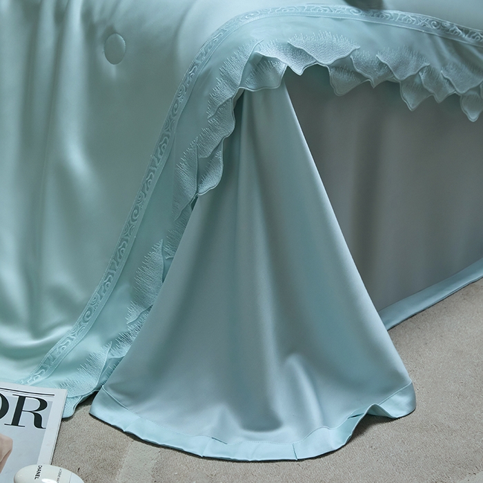 91家纺网 家纺一手货源 找家纺 淼铭家纺 2025新款莱赛尔夏被四件套-黛莉丝系列 黛莉丝-青