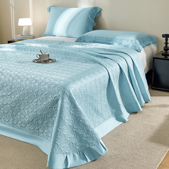 91家纺网 家纺一手货源 找家纺 淼铭家纺 2025新款莱赛尔夏被四件套-黛莉丝系列 黛莉丝-青