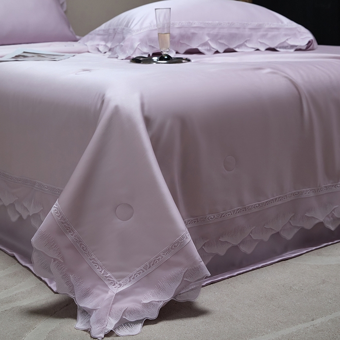 91家纺网 家纺一手货源 找家纺 淼铭家纺 2025新款莱赛尔夏被四件套-黛莉丝系列 黛莉丝-紫