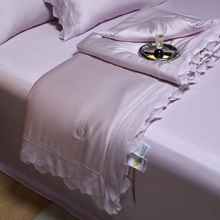 91家纺网 家纺一手货源 找家纺 淼铭家纺 2025新款莱赛尔夏被四件套-黛莉丝系列 黛莉丝-紫