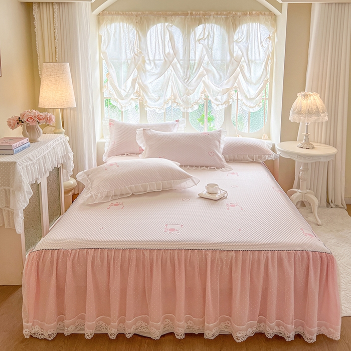 91家纺网 家纺一手货源 找家纺 （总）网红馆（ck家纺） 2025新款床裙款豆豆凉感席凉席席子-可爱巴拉