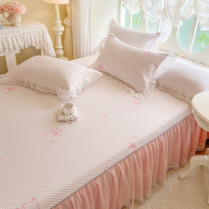 91家纺网 家纺一手货源 找家纺 （总）网红馆（ck家纺） 2025新款床裙款豆豆凉感席凉席席子-可爱巴拉