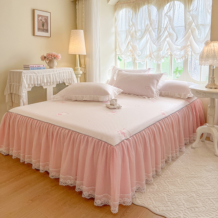 91家纺网 家纺一手货源 找家纺 （总）网红馆（ck家纺） 2025新款床裙款豆豆凉感席凉席席子-可爱巴拉