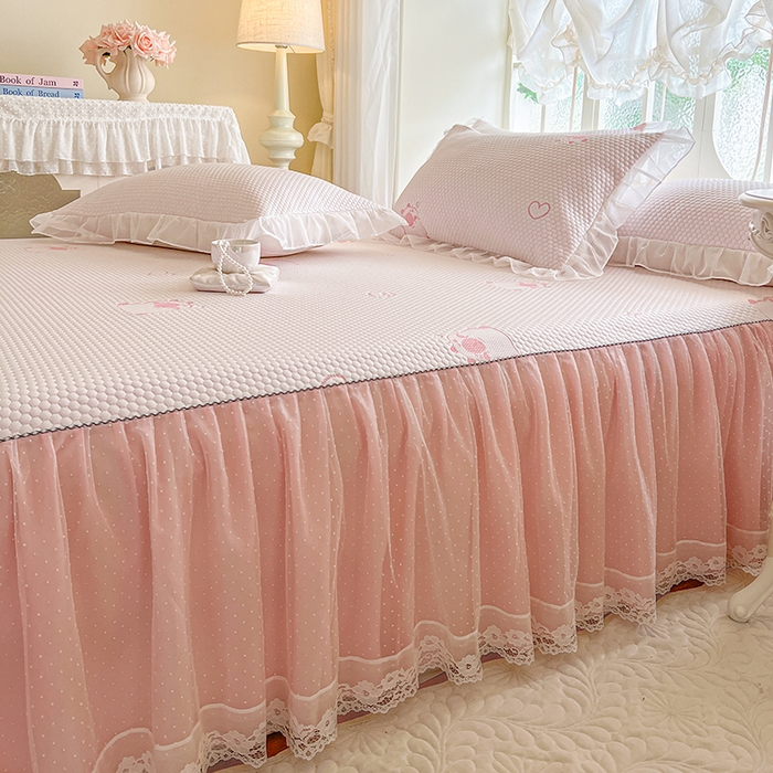 91家纺网 家纺一手货源 找家纺 （总）网红馆（ck家纺） 2025新款床裙款豆豆凉感席凉席席子-可爱巴拉