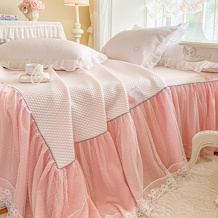 91家纺网 家纺一手货源 找家纺 （总）网红馆（ck家纺） 2025新款床裙款豆豆凉感席凉席席子-可爱巴拉