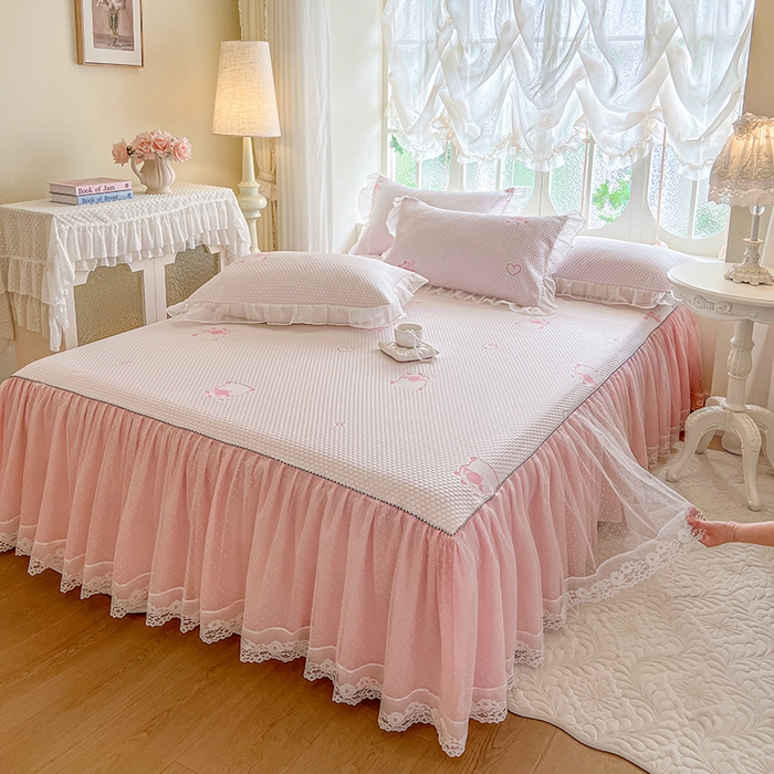 91家纺网 家纺一手货源 找家纺 （总）网红馆（ck家纺） 2025新款床裙款豆豆凉感席凉席席子-可爱巴拉