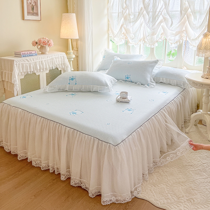 91家纺网 家纺一手货源 找家纺 （总）网红馆（ck家纺） 2025新款床裙款豆豆凉感席凉席席子-可爱巴拉