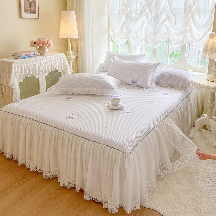 91家纺网 家纺一手货源 找家纺 （总）网红馆（ck家纺） 2025新款床裙款豆豆凉感席凉席席子-可爱巴拉